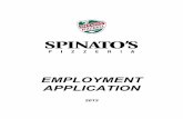 Employment Application rev 06-12 - Spinato's Pizzeria · - Application for Employment We consider applicants for all positions without regard to race, color, religion, sex, national