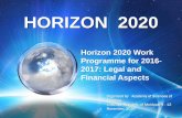 HORIZON 2020 financial aspects 2016_2017 R… · HORIZON 2020 Horizon 2020 Work Programme ... testing and validation on a small-scale prototype in a laboratory or ... - Salary slips