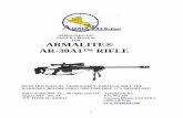 ARMALITE®, INC OWNER’S MANUAL ARMALITE® AR-30A1™ RIFLE · 15. TROUBLESHOOTING ... The individual mating of each bolt, barrel, and receiver delivers the ... near the receiver.