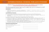 INTERNATIONAL SCHOOL FOR JAIN STUDIES · The 2014 Teaching for Peace Program invites applications from K-12 educators, ... City : ... by offered by Mahavir Vision, ...