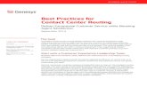 best Practices For Contact Center Routing - Genesys · BUSINESS WHITE PAPER Best Practices for Contact Center Routing / page 2 Best Practice Routing Design Considerations 1) Account
