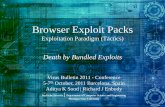 Browser Exploit Packs - Virus Bulletin · ─Browser Malware Taxonomy ... –Web application vulnerability analysis ... –Harnessing the power of two different frameworks to deliver