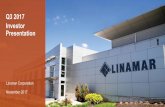 Q3 2017 Investor Presentation - Linamar 2017 Investor... · Digital Factory Project ... Balance sheet strong, ... Production Share of Technologies by 2030 of ICE 50%, HEV 24%, ...