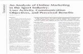 An Analysis of Online Marketing in the Sport Industry ... · O r An Analysis of Online Marketing in the Sport Industry: User Activity, Communication Objectives, and Perceived Benefits