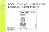 RECRUITING VOLUNTEERS FOR LARGE, ONE-TIME Recruiting Volunteers... · RECRUITING VOLUNTEERS FOR LARGE,