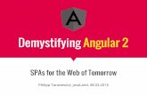 Demystifying Angular 2 - DOAG Deutsche ORACLE ... · Demystifying Angular 2 Philipp Tarasiewicz, ... PHP » JavaScript / Go ... Dependency Injection Animation Validation Routing