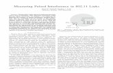 Measuring Pulsed Interference in 802.11 Links - hamilton.ie · Abstract—Wireless 802.11 links operate in unlicensed ... (e.g. 802.11 hidden terminal, ... for optimising performance