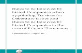 Rules to be followed by Listed Companies when appointing ... · appointed to act on behalf of debenture holders and issues in ... Debentures To introduce ... Rules to be followed
