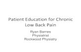 Patient Education for Chronic Low Back Pain - Conferences · Patient Education for Chronic Low Back Pain ... of prolonged standing with musculoskeletal ... low back pain as an iatrogenic
