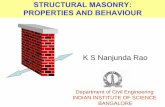STRUCTURAL MASONRY: PROPERTIES AND BEHAVIOUR · STRUCTURAL MASONRY: PROPERTIES AND BEHAVIOUR K S Nanjunda Rao. Research Team Publications 1.K S Jagadish ... Comparison of concrete