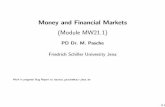 Money and Financial Markets (Module MW21.1) - uni-jena.de · PD Dr. M. Pasche Friedrich Schiller University Jena ... I Mishkin, Frederic S. (2012), The Economics of Money, Banking,