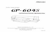 GP-604S Operation Manual - MIMAKI · - i - disclaimer of warranty: this limited warranty of mimaki shall be the sole and exclusive warranty and is in lieu of all other warranties,