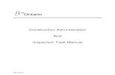 Construction Administration And Inspection Task Manual · To all users of the Construction Administration and Inspection Task ... Agreement including the Construction Administration