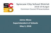 2018-19 Budget Common Council Presentation Jaime Alicea ... Council Bud… · Progress Updates 8 COMMUNITY PARTNERSHIPS • After-School Programming • CTE Internships • Enrichment
