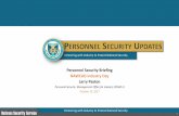 Personnel Security Briefing NAWCAD Industry Day … Industry Day 25 Oct 2017... · UNCLASSIFIED UNCLASSIFIED Partnering with Industry to Protect National Security Personnel Security