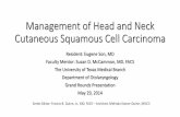 Management of Head and Neck Cutaneous Squamous Cell Carcinoma · Management of Head and Neck Cutaneous Squamous Cell Carcinoma ... American Joint Committee on Cancer ... Management