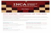 INTI RAYMI—FESTIVAL OF THE SUN · INTI RAYMI—FESTIVAL OF THE SUN Wednesday, ... Enjoy the rhythm of Latin jazz music performed by ... DMA docents will be on-site to lead tours