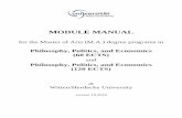 Module Manual PPE (M.A.) - uni-wh.de · MODULE MANUAL . for the Master of Arts ... power blocks and their dynamics, ... Oxford: Oxford University Press 2011. 4 Other information .