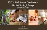 2017 CAGE Annual Conference Lindt & Sprüngli Group · 2017 CAGE Annual Conference Lindt & Sprüngli Group London, ... Strong balance sheet 3 490. 3 674. 2 000. 2 500. ... • Cost