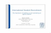 International Student Recruitment - AIECaiec.idp.com/uploads/pdf/Thu 1210 Markus Badde.pdf · 1 1 International Student Recruitment The importance of building up and maintaining an