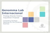 Genomma Lab Internacional€¦ · Genomma Lab Internacional Prestige Brands Holding Acquisition Proposal Compelling Strategic Rationale for the Combined Business 1