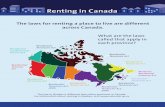 Renting in Canada - landlordandtenant.org · The laws for renting a place to live are different across Canada. ... Rent Increases Is there rent control? Yes No...but, there is a suggested