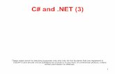 C# and .NET (3) - Home | York University Lecture Notes/week 6-2.pdf · C# and .NET (3) These notes serve ... MDI windows. 3 Example Progress bar (displays progress of timer ticks)