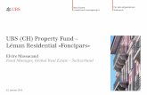UBS (CH) Property Fund – Léman Residential «Foncipars» · 1 . Global Real Estate – Switzerland •8 indirekte Immobilien-Anlageprodukte – 5 kotierte Fonds; UBS «Sima» grösster