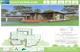 DAYDREAM FLYER 2013 - Living Green Designer Homes€¦ · DAYDREAM 1 4 2 2 Living Decks (Optional) Total Area Areas m2 181.3 285.2 Garage 66.5 37.4 STYLE & SUSTAINABILITY INDICATIVE