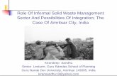Role Of Informal Solid Waste Management Sector And ... Of Informal... · Role Of Informal Solid Waste Management Sector And Possibilities Of Integration; The Case Of Amritsar City,