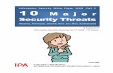 10 Major Security Threats - ipa.go.jp · June 2009 IT SECURITY CENTER (ISEC) INFORMATION-TECHNOLOGY PROMOTION AGENCY, JAPAN Information Security White Paper 2009 Part 2 10 Major Security