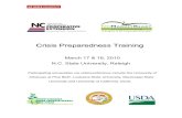 Crisis Preparedness Training - Plants for Human Health ... · Crisis Preparedness Training ... Crisis Planning and Preparation Background 3 ... Crisis Management Plan Template Crisis