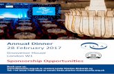 Annual Dinner - fla.org.uk · The Annual Dinner is an excellent showcase for sponsors, ... • A dedicated plasma screen displaying your company message within the pre-dinner drinks