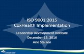ISO 9001:2015 CoxHealth Implementation .ISO 9001:2015 CoxHealth Implementation ... • Gina Ellerbee,