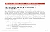 Nominalism in the Philosophy of Mathematics (Stanford ... · Nominalism in the Philosophy of Mathematics (Stanford Encyclopedia of Philosophy) 9/16/13 2:21 PM  ...