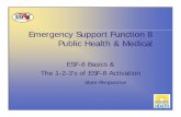 Emergency Support Function 8 Public Health & Medical/programs-and-services/emergency... · • ESF-6 Mass Care ... • Assures chain of command with ... • Health & Medical Assessment