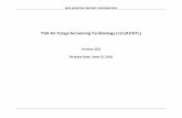 TSA Air Cargo Screening Technology List (ACSTL) · NON-SENSITIVE SECURITY INFORMATION . TSA Air Cargo Screening Technology List (ACSTL) Version 10. 5 Release Date : May 31, 2018 ...