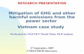 Mitigation of GHG and other harmful emissions from the ... · Mitigation of GHG and other harmful emissions from the power ... Some previous analyses of Vietnam power sector ... 2000