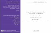 Equal Opportunities for Women and Men · Bulgaria Czech Republic Estonia ... and non-discrimination against part-time workers ... MONITORING EQUAL OPPORTUNITIES FOR WOMEN AND MEN