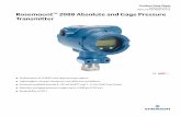 Rosemount 2088 Absolute and Gage Pressure Transmitter€¦ · Product Data Sheet September 2017 00813-0100-4690, Rev PE Rosemount ™ 2088 Absolute and Gage Pressure Transmitter Performance