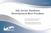 SQL Server Database Development Best Practices€¦ · SQL Server Database Development Best Practices ... Build a Data Modeling Checklist for your company ... database design problem