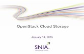OpenStack Cloud Storage - SNIA · OpenStack Cloud Storage January 14, 2015 . 2 Alex McDonald, SNIA – CSI Cloud Storage Initiative Chair NetApp ... Quick OpenStack overview !