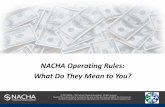 NACHA Operating Rules: What Do They Mean to You?paymentconference.com/files/WED_SEP_23_2015_11.30_AM_NACHA_… · Originator to initiate a debit entry to the ... PPD Prearranged Payment