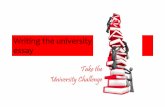 Writing the University Essay - Peterborough · – Outline main argument and supporting points ... – But discrimination exists . . . ... contractual employment, ...