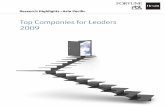 Research Highlights - Top Companies for Leaders 2009 · Top Companies for Leaders 2009 ... Top Companies for Leaders Study in partnership with ... They are more likely to use third-party