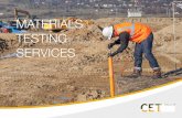 MATERIALS TESTING SERVICES€¢ Half-cell survey for reinforcement corrosion • Depth of steel cover using electromagnetic cover meter • Concrete resistivity • Reinforcement mapping