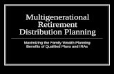 Multigenerational Retirement Distribution Planning · Multigenerational Retirement Distribution Planning Maximizing the Family Wealth Planning Benefits of Qualified Plans and IRAs