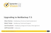 Upgrading to NetBackup 7 - vox.veritas.com B11.pdf · SYMANTEC VISION 2012 Agenda IM B11 – Upgrading to NetBackup 7.5 2 1 General upgrade best practice 2 Upgrading to 7.5 – best