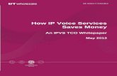 How IP Voice Services Saves Money - BT Wholesale · How IP Voice Services Saves Money ... benefits of an IP solution is a Total Cost of Ownership ... ISDN30 with PBX comparison, the