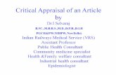 Critical Appraisal of an Article - University of Pittsburghsuper7/47011-48001/47711.… · PPT file · Web view · 2012-07-20Title: Critical Appraisal of an Article Author: I.Selvaraj